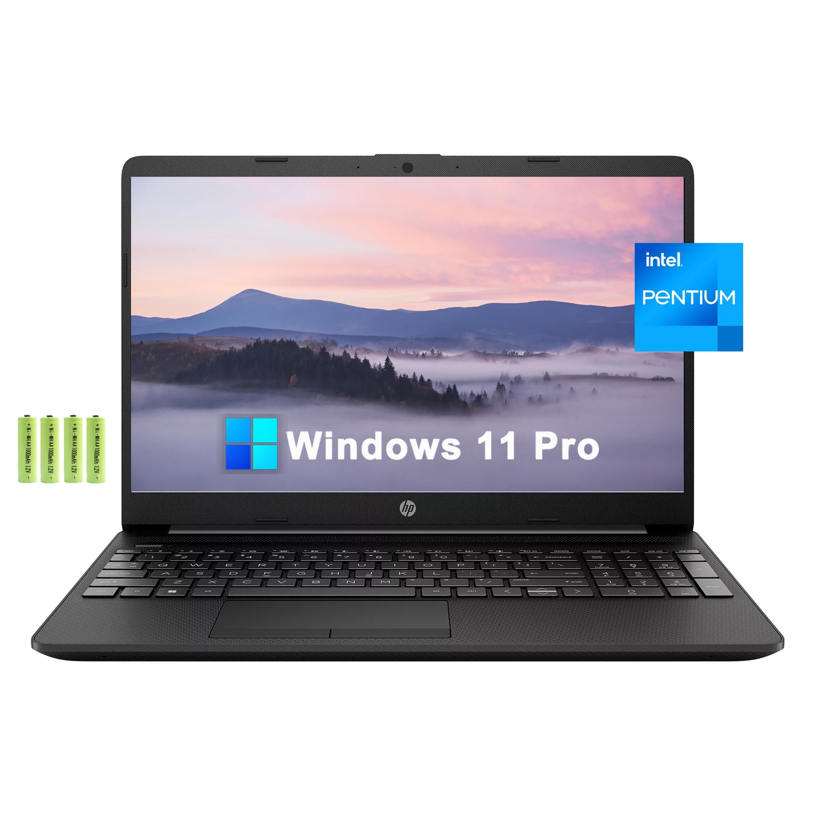 HP 15 15.6" Business Laptop Computer[Windows 11 Pro], Intel 4-Core Pentium Processor, 32GB RAM, 1TB SSD, Numeric Pad, Long Battery Life, Wi-Fi, Bluetooth 4.2, Webcam, RJ45, HDMI, Black, w/Battery