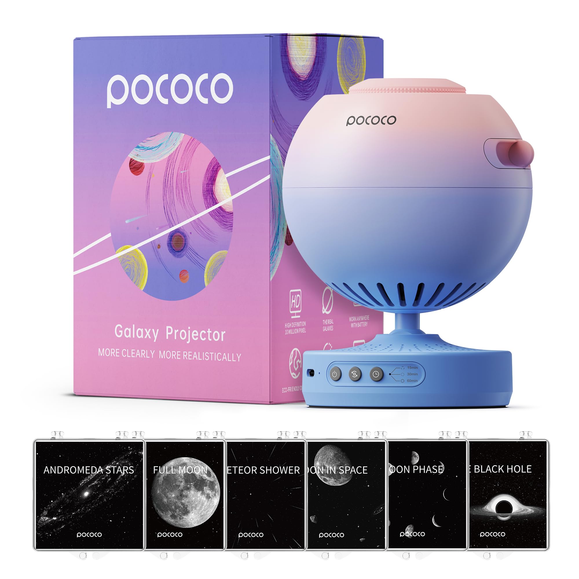 【Limited Time Offer: 16% Off 】POCOCO Galaxy Projector + Moon and Stars - Discs (6 Pieces)