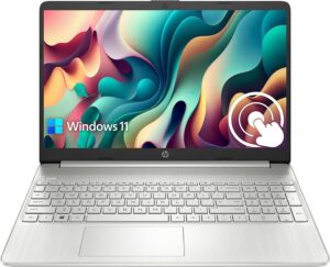 hp 2023 newest laptop, 15.6" touchscreen display, intel core i3-1115g4 processor(beat i5-1035g4), 32gb ram, 1tb ssd, wifi, bluetooth, numeric keypad, windows 11 home in s mode, silver
