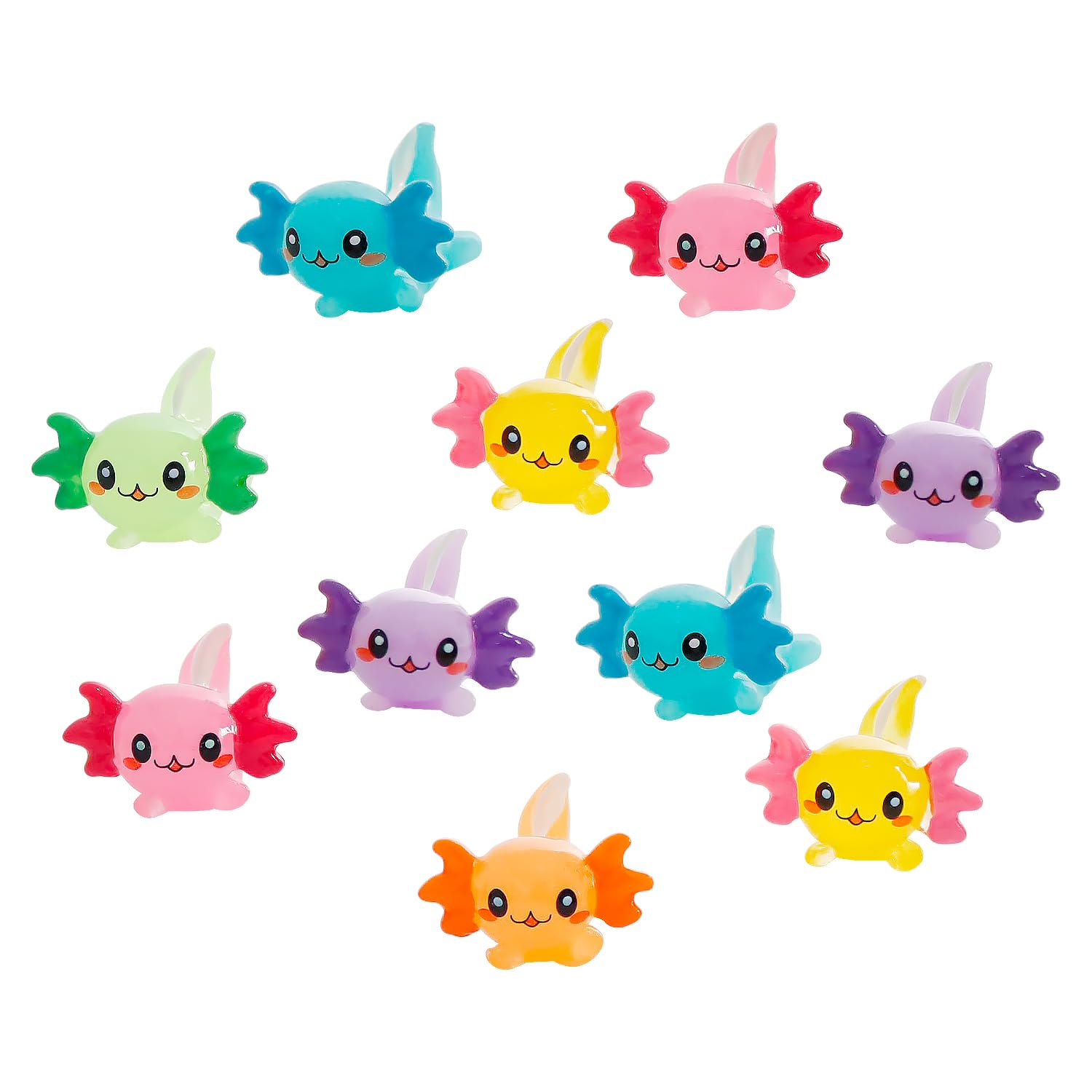 X Hot Popcorn 30PCS Mini Axolotl Colorful Mini Resin Axolotl Figurines Charms Tiny Animal Figures Cute Axolotl Cake Topper Axolotl Ornament for DIY Craft Garden Dollhouse Decoration (Mixed Color)