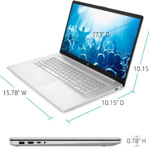 HP 17 17.3" HD+ Laptop Computer, Intel Quad-Core i3-1125G4 up to 3.7GHz (Beat i5-10210U), 32GB DDR4 RAM, 1TB PCIe SSD, 802.11AC WiFi, Bluetooth, Natural Silver, Windows 11 S, BROAG 64GB Flash Drive