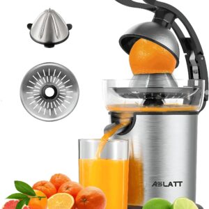 ASLATT Electric Citrus Juicer Squeezer Stainless Steel, Orange Juicer Electric,Homemade Orange Juice Squeezer Machine, Detachable Design,Easy Clean