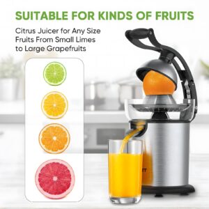 ASLATT Electric Citrus Juicer Squeezer Stainless Steel, Orange Juicer Electric,Homemade Orange Juice Squeezer Machine, Detachable Design,Easy Clean