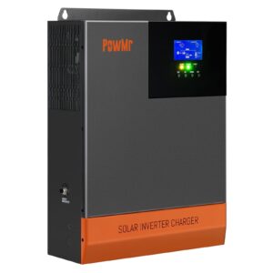 powmr 5500w solar inverter 48v dc to 230vac, pure sine wave hybrid inverter with 100a mppt solar charge controller