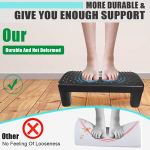 CEECOLES Foot Rest Under Desk at Work, Ergonomic Foot Stool with Massage Surface and Roller for Pain Relief, Upgrade Quality Durable Design Foot Rest with Detachable Footstool for Work Airplane Train