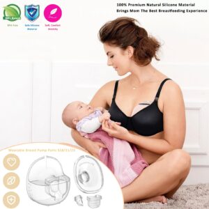 Breast Pump Parts Flange Shield 24mm Duckbill Valve Silicone Diaphragm Milk Collector Cup Set Overall Accessories Wearable Portable Compatible with MOMMED Mumgaroo Bioby S18 S21, 2 Packs 8 Pcs