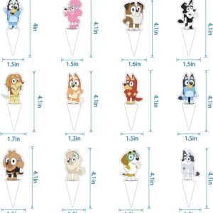 Blue Dog Birthday Party Supplies, 25PCS Blue Dog Cake Topper Decorations Cupcake Toppers for Kids Party Favor