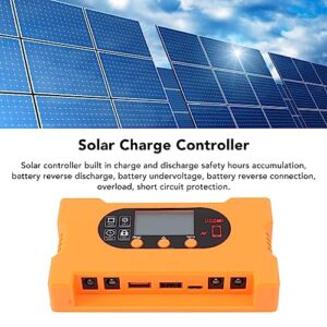 Solar Charge Controller Dual USB Type C Fast Charging Solar Panel Battery Regulator Dc5521 Interface 12v/24v Auto Adaptation (30A)