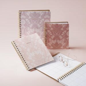 Fringe Studio Non-Dated Daily Planner, Vegan Leather Cover, NOUVEAU BLOSSOM APRICOT", 6" x 7.25", 160 Pages (877007)