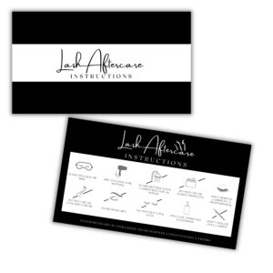 lash aftercare card - 50 aftercare lash extensions card | eyelash extension aftercare client cards 3.5" x 2" | lash care lash extension aftercare instruction card