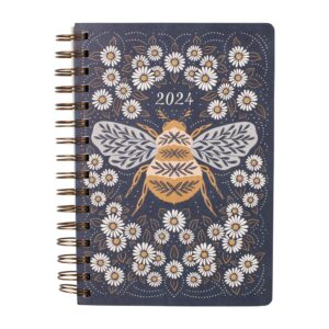 fringe studio 17 month planner (aug 2023- dec. 2024), bumble bee", paper cover, 5.75" x 8.25", includes stickers & interior pocket, 236 pages, juliana tipton collection (113109)
