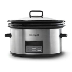 crock-pot crockpot choose-a-crock 6-quart programmable slow cooker, stainless steel