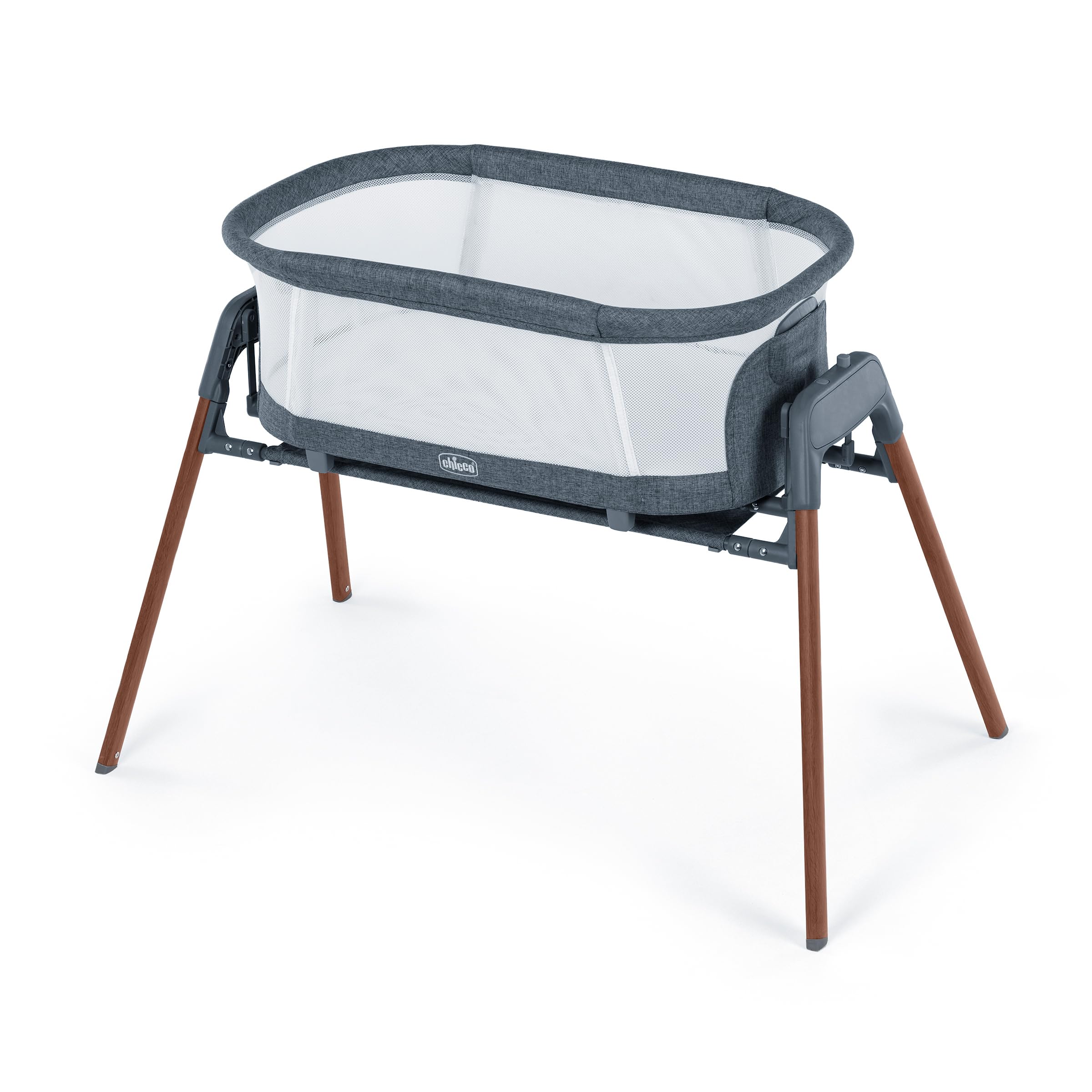 Chicco LullaGlide™ 3-in-1 Stationary Baby Bassinet, Gliding Bassinet and Portable Bassinet, Waterproof Mattress and Fitted Sheet, Travel Bassinet for Baby Includes Carry Bag | Luna/Grey