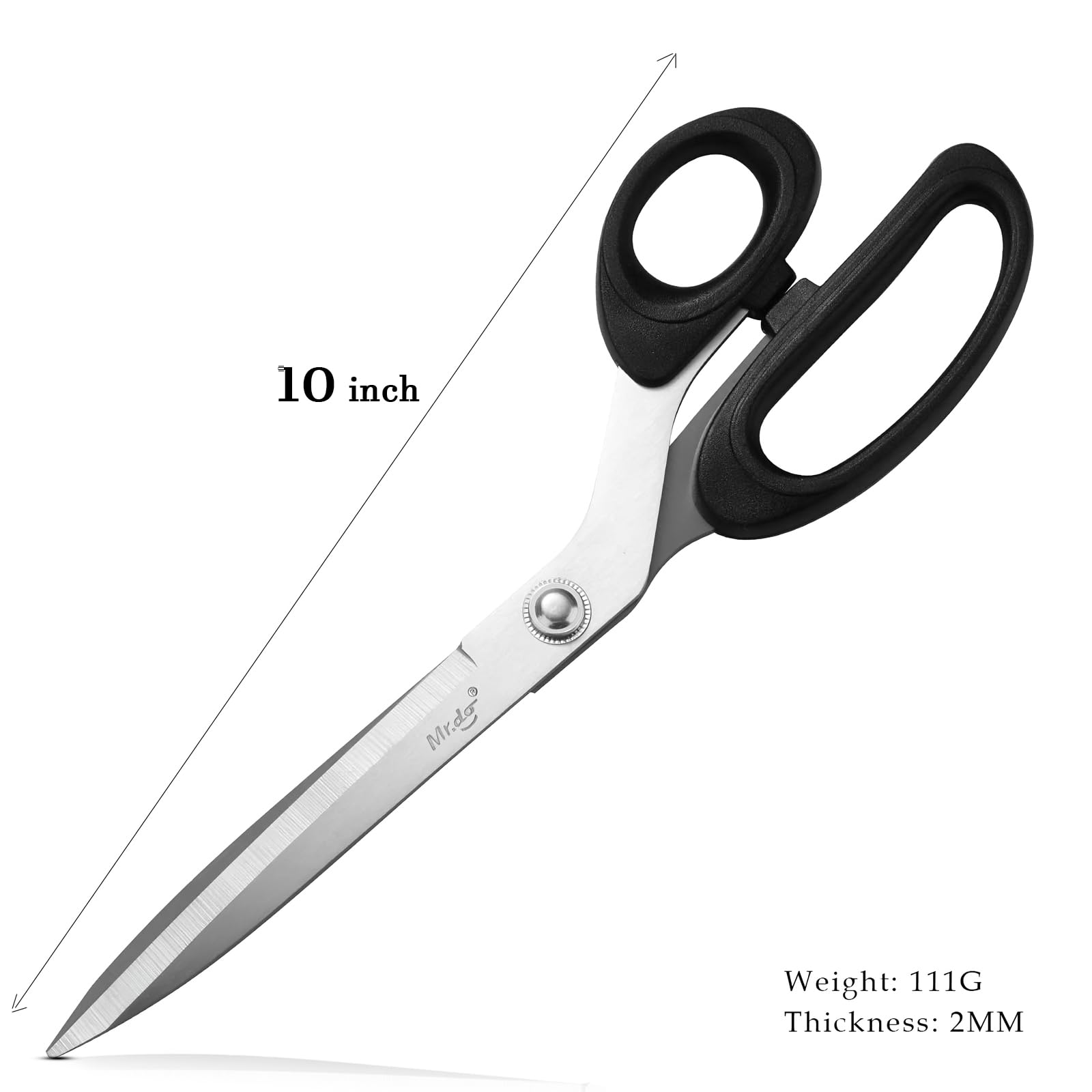 Mr.do Fabric Scissors 10 inch Sewing Scissors All Purpose Sharp Heavy Duty Fabric Scissors for Cutting Clothes Leather Classic Stainless Steel Professional Fabric Shears for Tailor Office Home