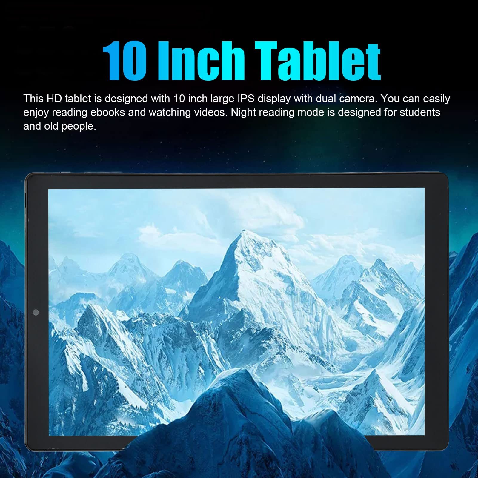 Vikye HD Tablet, 10 Inch HD IPS Display Tablet, 2.4G/5G Dual Band WiFi Gaming Tablet Octa Core 4GB RAM 64GB ROM, 5000mAh Battery