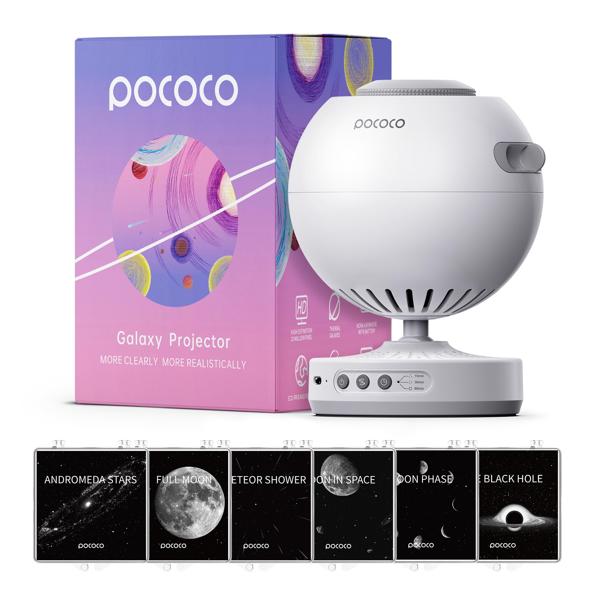 【Limited Time Offer: 16% Off 】POCOCO Galaxy Projector + Moon and Stars - Discs (6 Pieces)