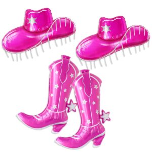 cowgirl boot balloons, pink cowgirl cowboy hat balloon,western cowgirl balloons birthday party decoration,pink cowgirl cowboy last rodeo bachelorette party decoration