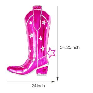 Cowgirl boot balloons, pink cowgirl cowboy hat balloon,western cowgirl balloons birthday party decoration,pink cowgirl cowboy last rodeo bachelorette party decoration