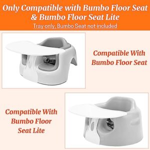 Gnegni Seat Tray Attachment Accessory Compatible with Bumbo Floor Seat, Smooth Tray Surface Easily Attaches to Baby Bumbo Seat Lite for Baby Feeding and Playing, Easy to Clean & Release-White