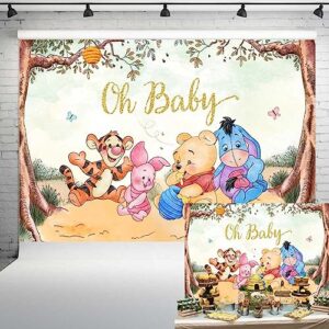 oh baby pooh backdrop vintage pooh bear baby shower background classic winnie and friends party decorations newborn birthday background 7x5 ft 174