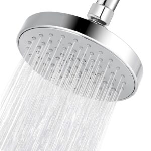 high pressure shower head - 4.7“ powerful bathroom pressure boosting rain showerhead - perfect universal replacement for rainfall shower heads (chrome)