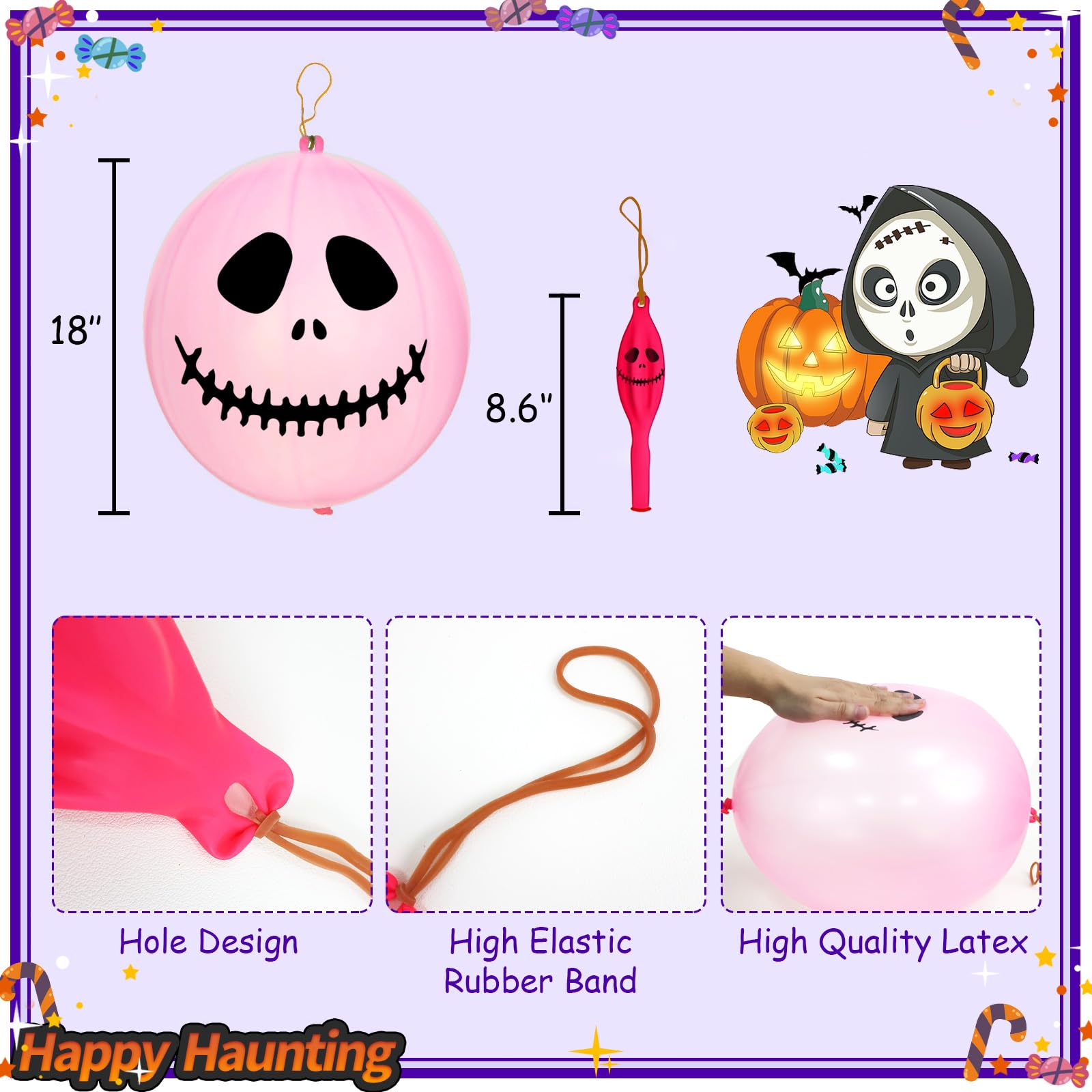 Halloween Games Halloween Punch Balloons for Halloween Party Favors Trick or Treat Toy Punching Balloons Goodie Party Game Favors Supplies Decor 24 Pieces