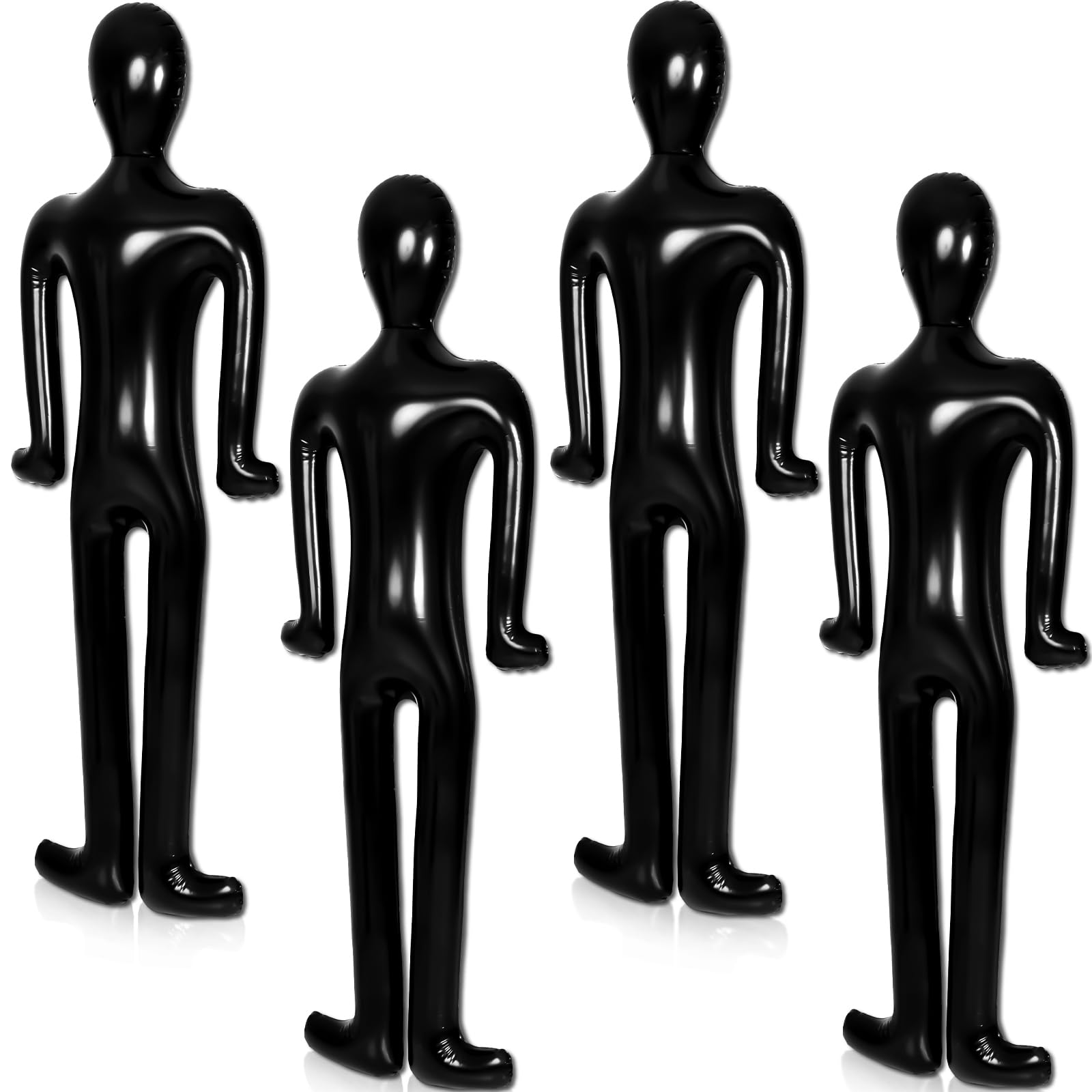 Lenwen 4 Pcs 70" Halloween Inflatable Body Mannequin Inflatable Body for Murder Full Size Blowup Dolls for Adults DIY Halloween Prop Dummy for Murder Crime Scene Party Halloween Decor (Black)