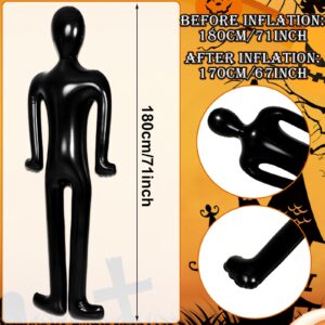 Lenwen 4 Pcs 70" Halloween Inflatable Body Mannequin Inflatable Body for Murder Full Size Blowup Dolls for Adults DIY Halloween Prop Dummy for Murder Crime Scene Party Halloween Decor (Black)