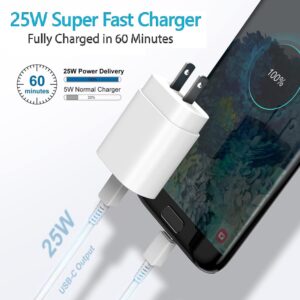Samsung Fast Charger 25W USB C Super Fast Charging Type C Charger Cable Cord 6.6FT for Samsung Galaxy S24 S24+ S23 S22 S21 S20 Ultra/Plus/FE,Note 20/10,Z Fold5,Z Flip5,A55/A15/A25,Galaxy Tab A8/S8/S9