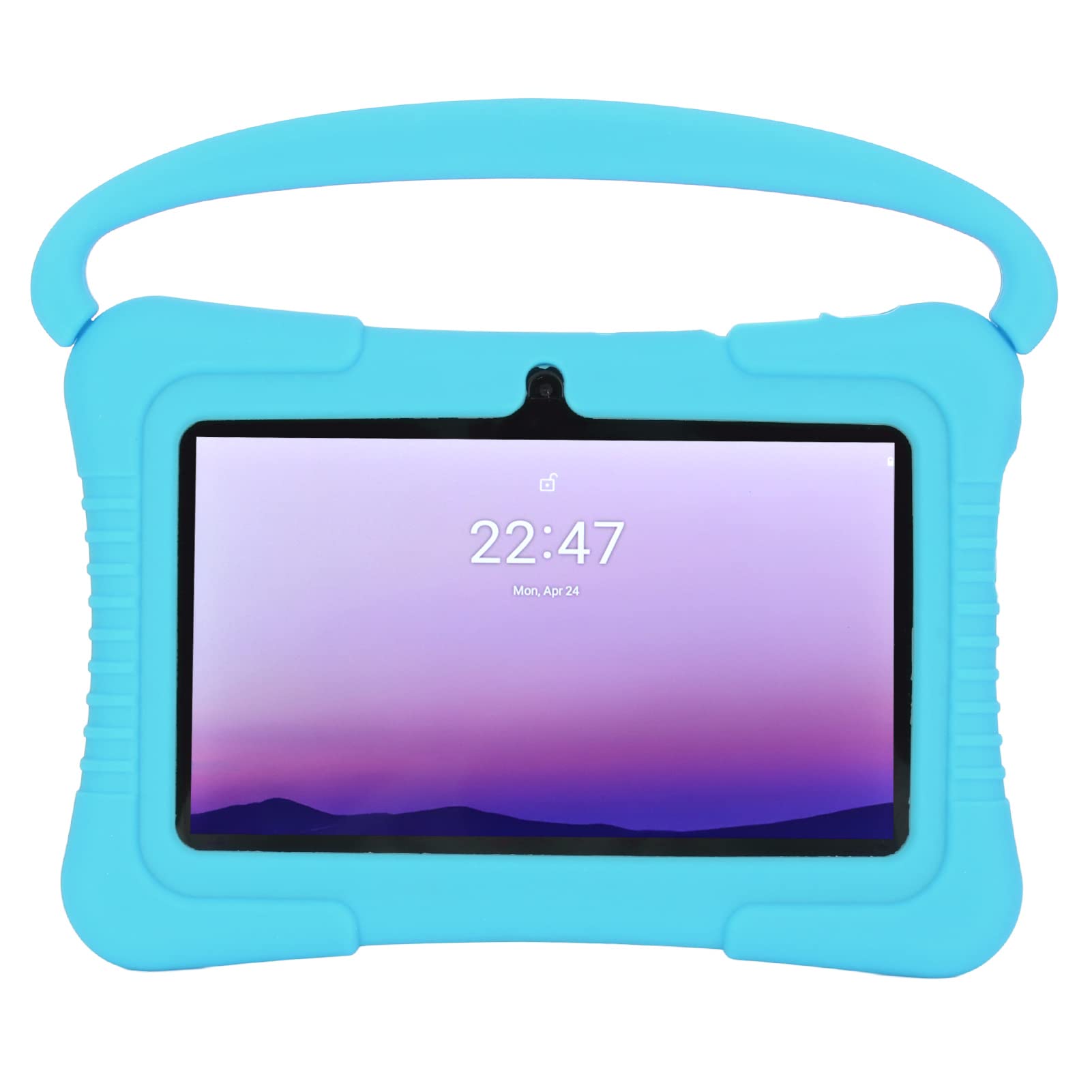 Vikye 7in Kids Tablet 2GB 32GB Quad Core Processor Dual Camera 3D Design Tablet Protective Cover Android 10 (US Plug)