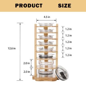 takor Extra Large Bamboo Tumbler Lid Organizer for Cupboard，Compact Lid Storage Rack，Freestanding Cup Lid Holder for Kitchen Cabinet and Countertop, Tidy Kitchen and Easy to Clean