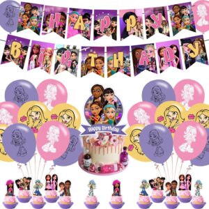 ℬ𝓇𝒶𝓉𝓏 birthday party supplies, ℬ𝓇𝒶𝓉𝓏 party decorations,ℬ𝓇𝒶𝓉𝓏 girl party theme includes balloons,banner,cake toppers for kids birthday theme party decorations