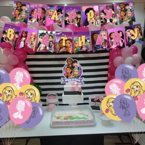 ℬ𝓇𝒶𝓉𝓏 Birthday Party Supplies, ℬ𝓇𝒶𝓉𝓏 Party Decorations,ℬ𝓇𝒶𝓉𝓏 Girl Party Theme Includes Balloons,Banner,Cake Toppers for Kids Birthday Theme Party Decorations