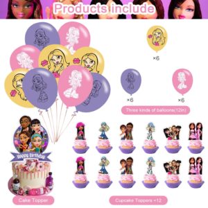 ℬ𝓇𝒶𝓉𝓏 Birthday Party Supplies, ℬ𝓇𝒶𝓉𝓏 Party Decorations,ℬ𝓇𝒶𝓉𝓏 Girl Party Theme Includes Balloons,Banner,Cake Toppers for Kids Birthday Theme Party Decorations