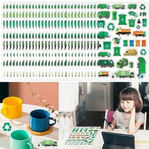 atsmoicy 800+ pcs garbage truck themed party decorations labels paper stickers - rubbish truck themed baby shower birthday waste management recycling party supplies decorations favors stickers