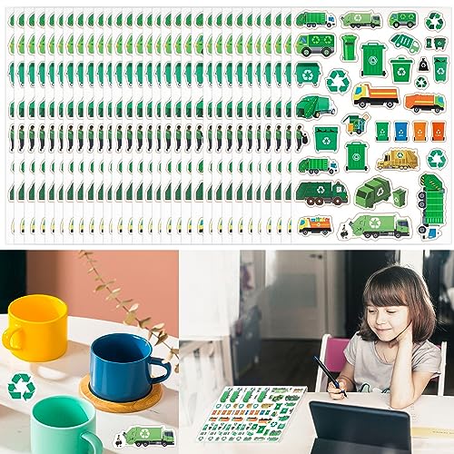 ATSMOICY 800+ PCS Garbage Truck Themed Party Decorations Labels Paper Stickers - Rubbish Truck Themed Baby Shower Birthday Waste Management Recycling Party Supplies Decorations Favors Stickers