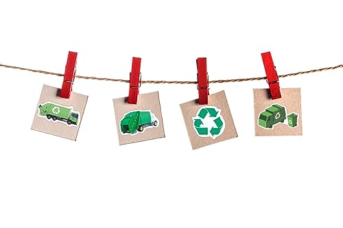 ATSMOICY 800+ PCS Garbage Truck Themed Party Decorations Labels Paper Stickers - Rubbish Truck Themed Baby Shower Birthday Waste Management Recycling Party Supplies Decorations Favors Stickers