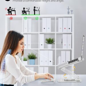 Urmust Laptop Stand for Desk with 360 Rotating Base, Computer Stand for Laptop Ergonimic Adjustable Laptop Riser for Desk Compatible with All Laptop 10 to 16 Inches