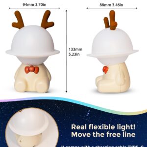 L LOHAS Nursery Night Lights for Kids, Cute Nursery Lamps with 7 Colors Adjustable Touch Control, USB Rechargeable, Kawaii Decor Stuff for Teens, Children