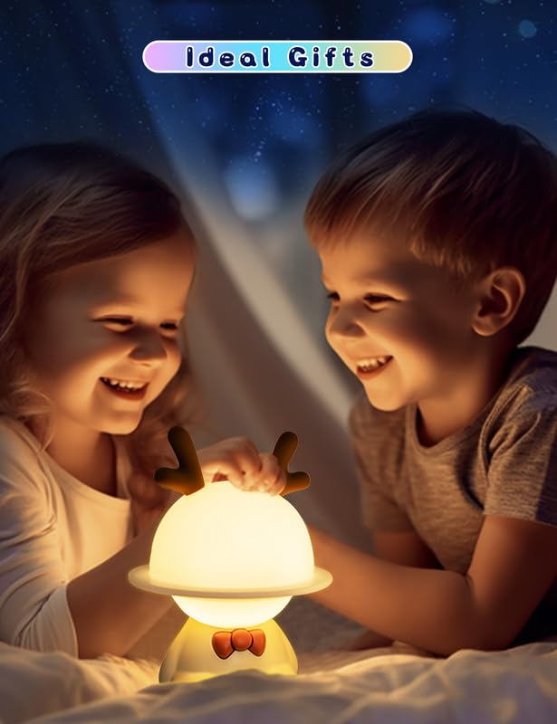 L LOHAS Nursery Night Lights for Kids, Cute Nursery Lamps with 7 Colors Adjustable Touch Control, USB Rechargeable, Kawaii Decor Stuff for Teens, Children