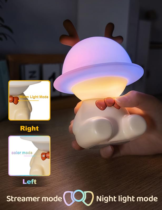 L LOHAS Nursery Night Lights for Kids, Cute Nursery Lamps with 7 Colors Adjustable Touch Control, USB Rechargeable, Kawaii Decor Stuff for Teens, Children