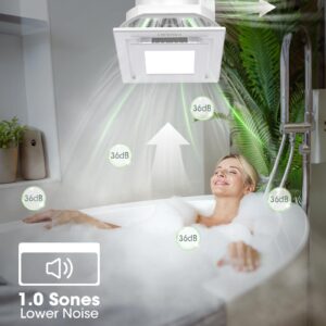 FASDUNT Bathroom Ceiling Fan with Light, 120 CFM 1.0 Sones Quiet Ventilation Fan 5000K for Home Bath Office Hotel, White