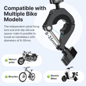 ULANZI Goquick Bicycle Bracket for GoPro 360°Motorcycle Camera Mount for Bike Holder Handlebar Mount w Adpter for Hero Action Cameras Φ8~35mm