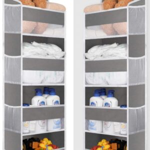 WishJazz 1 Pack Over Door Organizer, Heavy Duty Door Hanging Organizer Storage with 4 Pockets, Stuffed Animal Storage for Nursery Newborn Baby Essentials, RV Closet Storage and Organization