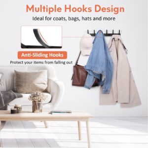 Optish 2 Pack Coat Rack Wall Mount, Entryway Coat Hooks Wall Mounted, Wall Hooks for Hanging, Coat Hanger Wall Mount Towel Rack Hat Rack for Wall with 12 Hooks for Entryway, Bedroom, Bathroom