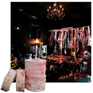 timleevi halloween decorations outdoor, 1575x3 inch blood cloth for halloween indoor and outdoor party supplie, halloween party decor for yard tree garden