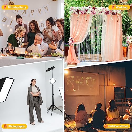 ShowMaven Backdrop Stand, 8x10 ft Adjustable Photo Backdrop Stand Kit, Heavy Duty Backdrop Stand with Steel Base for Photography, Photo Video Studio, Birthday Parties, Wedding (Black)