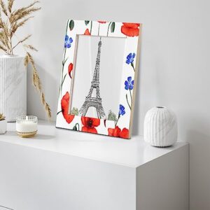 JXDXHCW 5x7 Picture Frame Red Poppy Blue Flower Home Gallery Wall Tabletop Decor with Stand Hanging Hook for Photos Certificate Poster Collage Display-Floral Pattern Frame