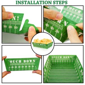 Football Party Decorations Football Party Supplies-50Pcs Football Party Favors Football Paper Food Tray Football Disposable Serving Boats for Football Birthday Party Superbowl Party Decorations