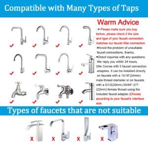 Sink Filter Water Faucet, Faucet Filter, 360° Rotating Bathroom Sink Filter, Faucet Water Filter Removes Chlorine, Lead, Sediments, Bad Taste and More, Easy to Install